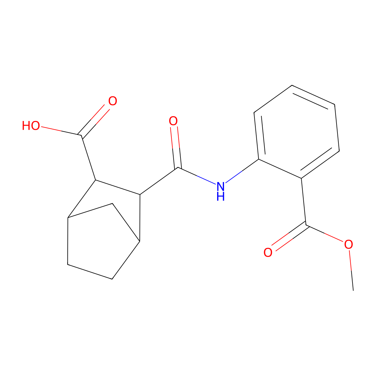 3-{[2-(Methoxycarbonyl)phenyl]carbamoyl}bicyclo[2.2.1]heptane-2-carboxylic acid molecular structure, CAS 1005148-45-7