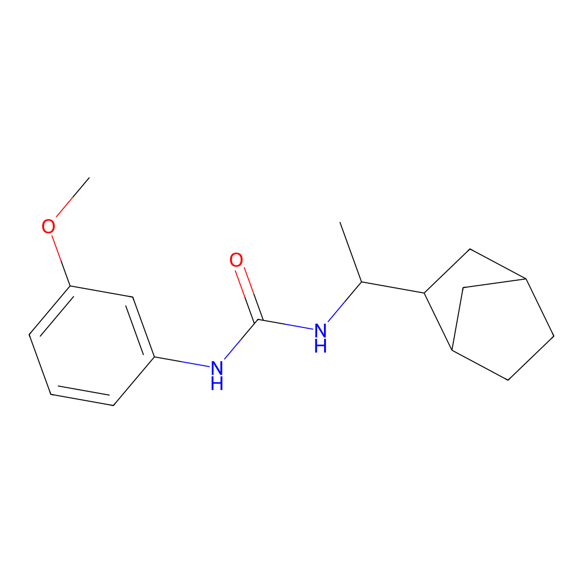 N-(1-bicyclo[2.2.1]hept-2-ylethyl)-N'-(3-methoxyphenyl)urea molecular structure, CAS 1005148-48-0