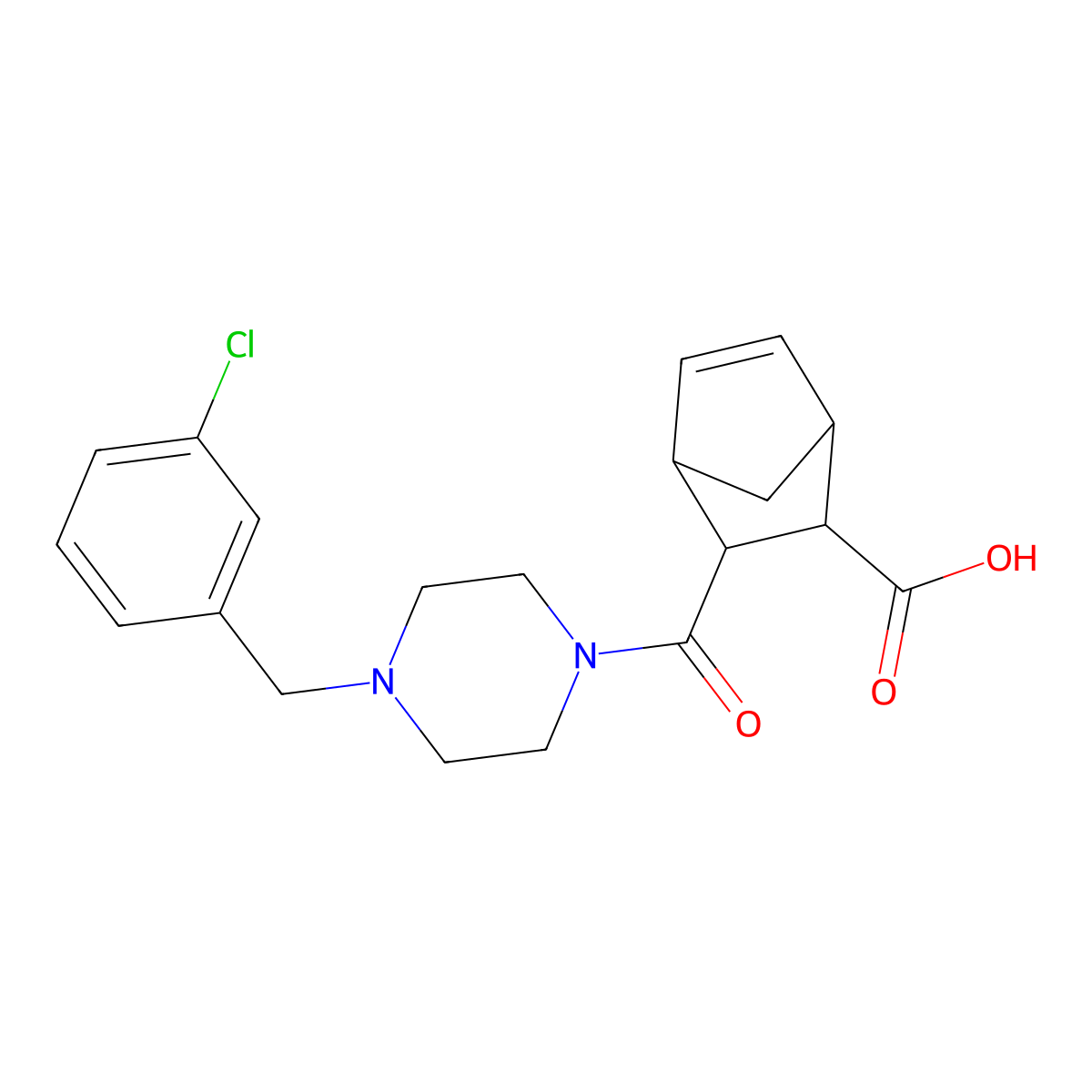 3-{[4-(3-Chlorobenzyl)piperazin-1-yl]carbonyl}bicyclo[2.2.1]hept-5-ene-2-carboxylic acid molecular structure, CAS 1005148-49-1