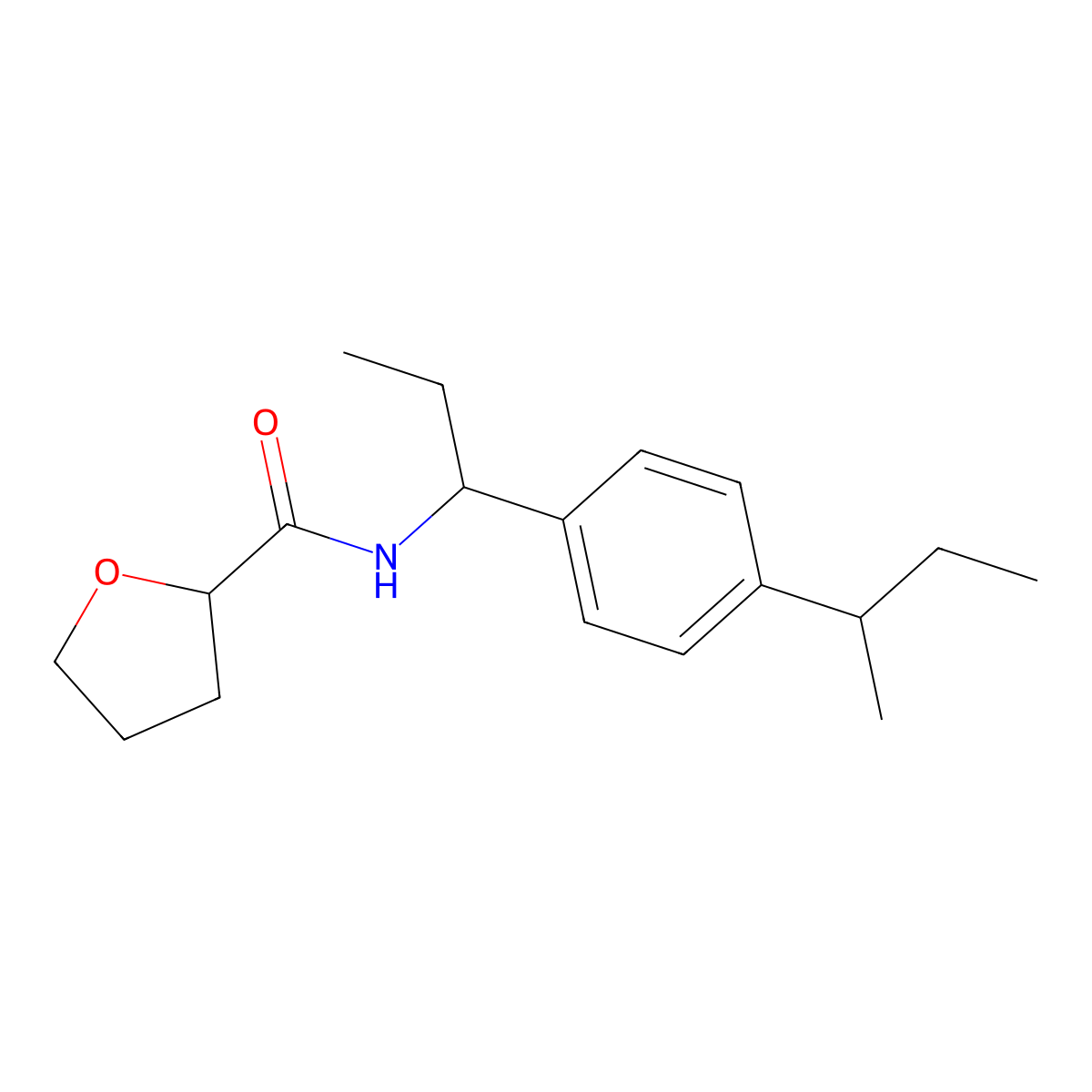 N-[1-(4-butan-2-ylphenyl)propyl]oxolane-2-carboxamide molecular structure, CAS 1005148-64-0