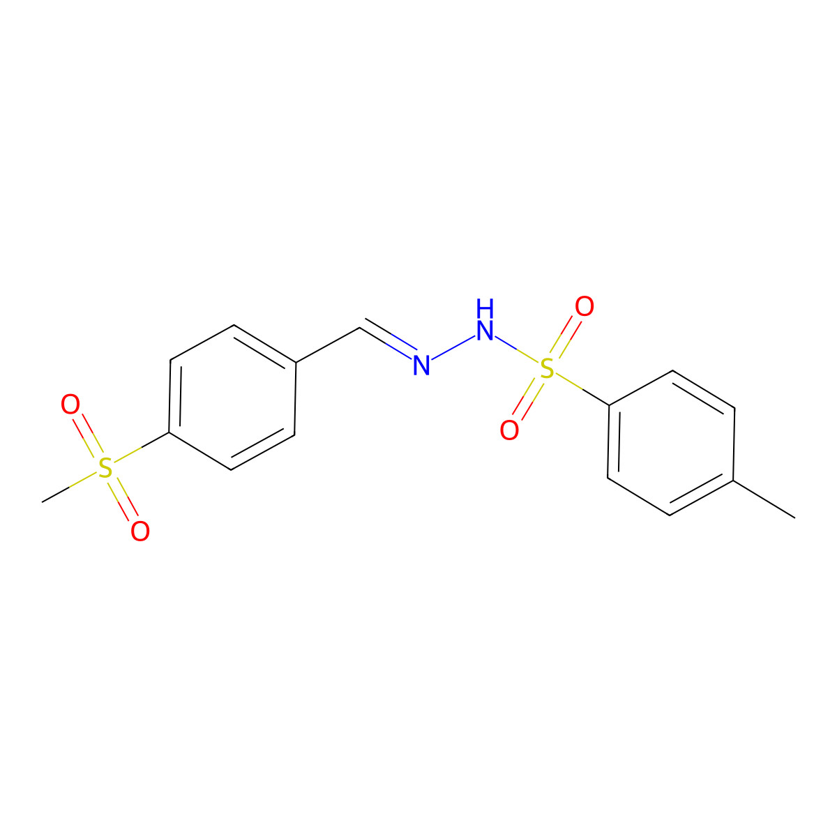 N'-[(1E)-(4-methanesulfonylphenyl)methylidene]-4-methylbenzene-1-sulfonohydrazide molecular structure, CAS 100515-25-1
