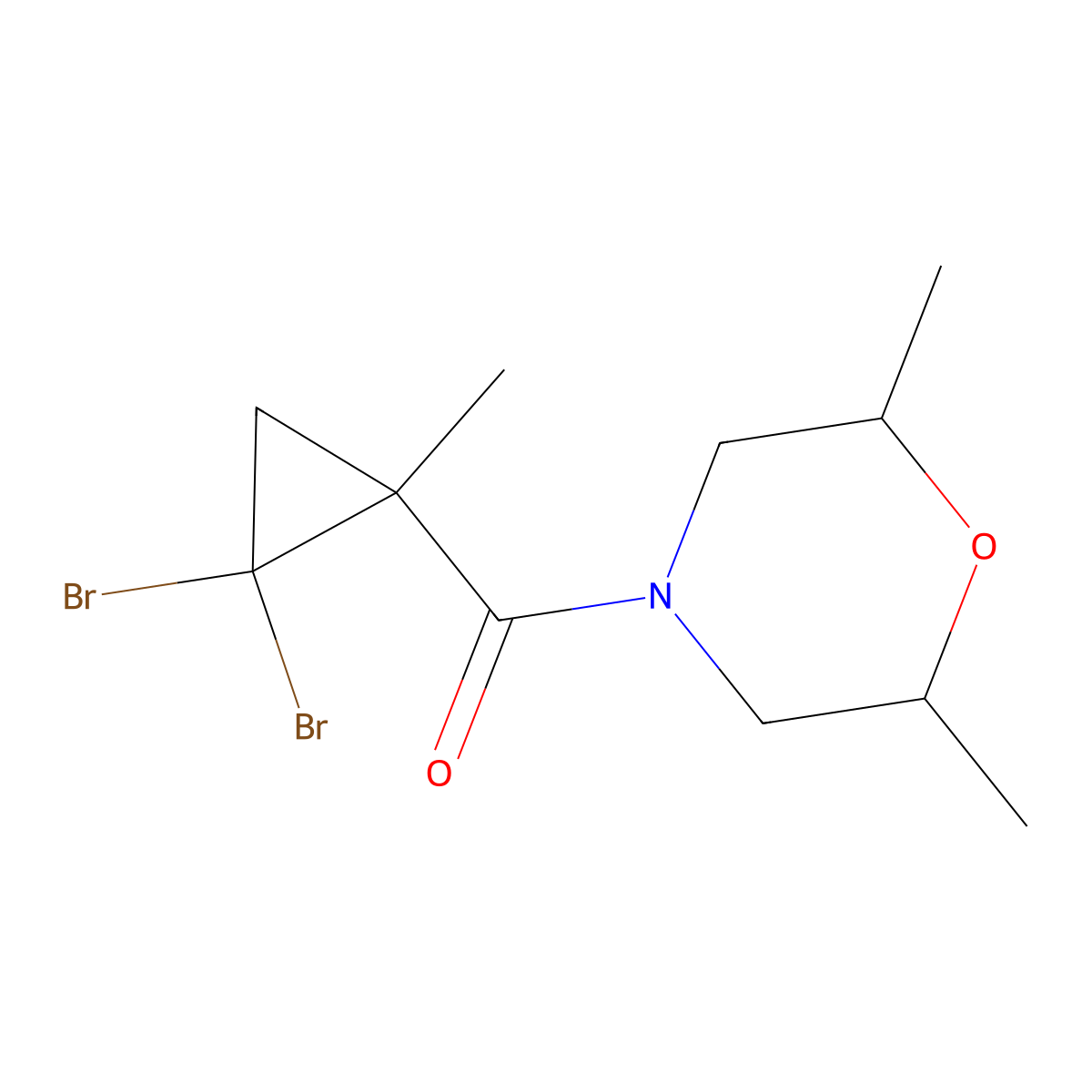4-[(2,2-Dibromo-1-methylcyclopropyl)carbonyl]-2,6-dimethylmorpholine molecular structure, CAS 1005150-00-4