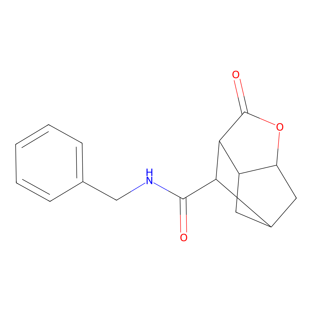 4-Oxatricyclo[4.2.1.0(3,7)]nonane-9-carboxamide, 5-oxo-N-(phenylmethyl)- molecular structure, CAS 1005150-74-2