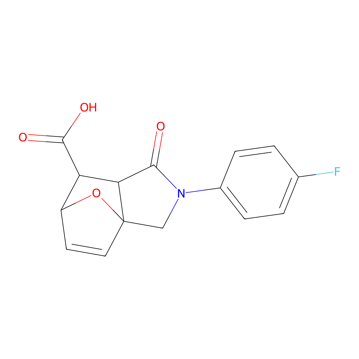 2-(4-Fluorophenyl)-1-oxo-1,2,3,6,7,7a-hexahydro-3a,6-epoxyisoindole-7-carboxylic acid molecular structure, CAS 1005150-91-3