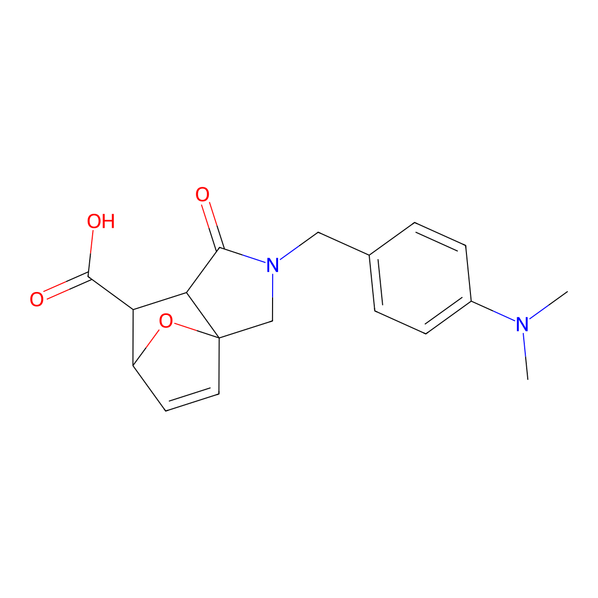 2-((4-(Dimethylamino)phenyl)methyl)-1,2,3,6,7,7a-hexahydro-1-oxo-3a,6-epoxy-3aH-isoindole-7-carboxylic acid molecular structure, CAS 1005150-92-4