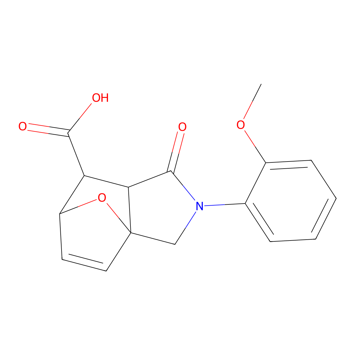 2-(2-Methoxyphenyl)-1-oxo-1,2,3,6,7,7a-hexahydro-3a,6-epoxyisoindole-7-carboxylic acid molecular structure, CAS 1005150-94-6