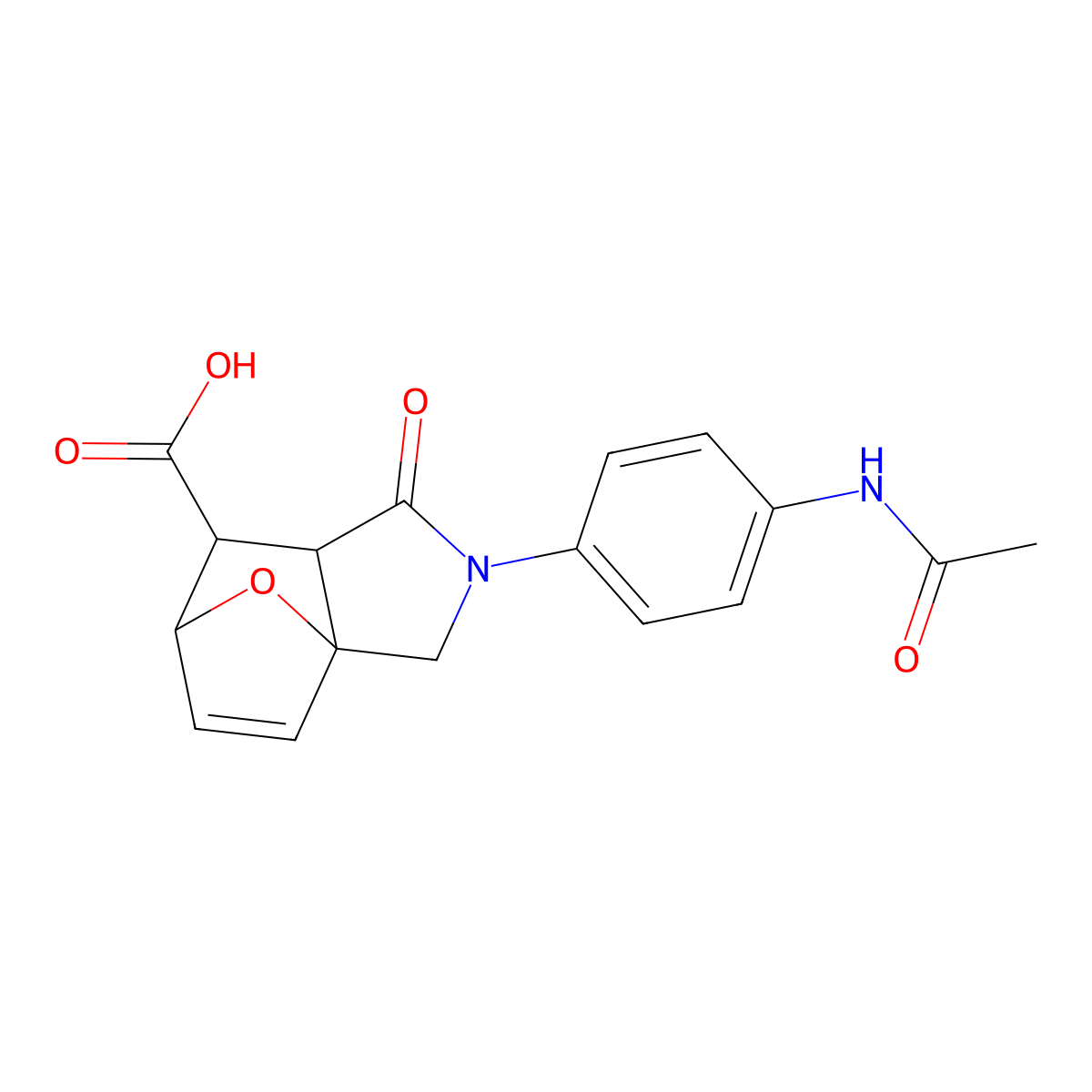 2-[4-(Acetylamino)phenyl]-1-oxo-1,2,3,6,7,7a-hexahydro-3a,6-epoxyisoindole-7-carboxylic acid molecular structure, CAS 1005150-95-7