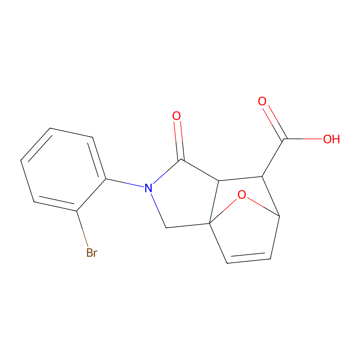 2-(2-Bromophenyl)-1-oxo-1,2,3,6,7,7a-hexahydro-3a,6-epoxyisoindole-7-carboxylic acid molecular structure, CAS 1005150-97-9