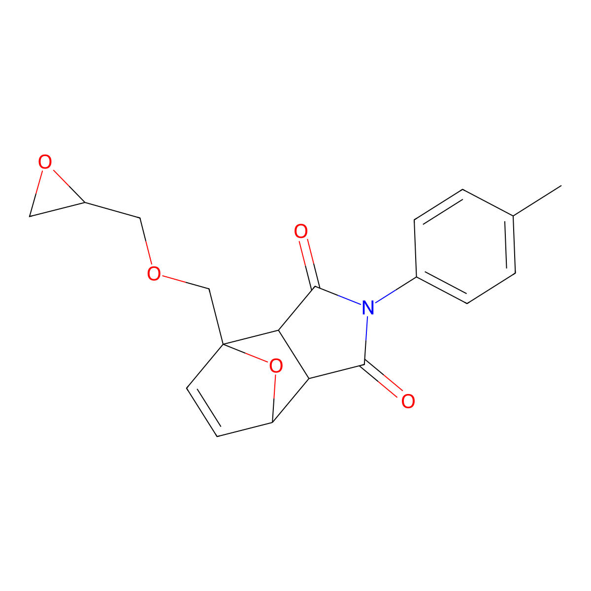 2-(4-methylphenyl)-4-[(oxiran-2-ylmethoxy)methyl]-3a,4,7,7a-tetrahydro-1H-4,7-epoxyisoindole-1,3(2H)-dione molecular structure, CAS 1005150-99-1