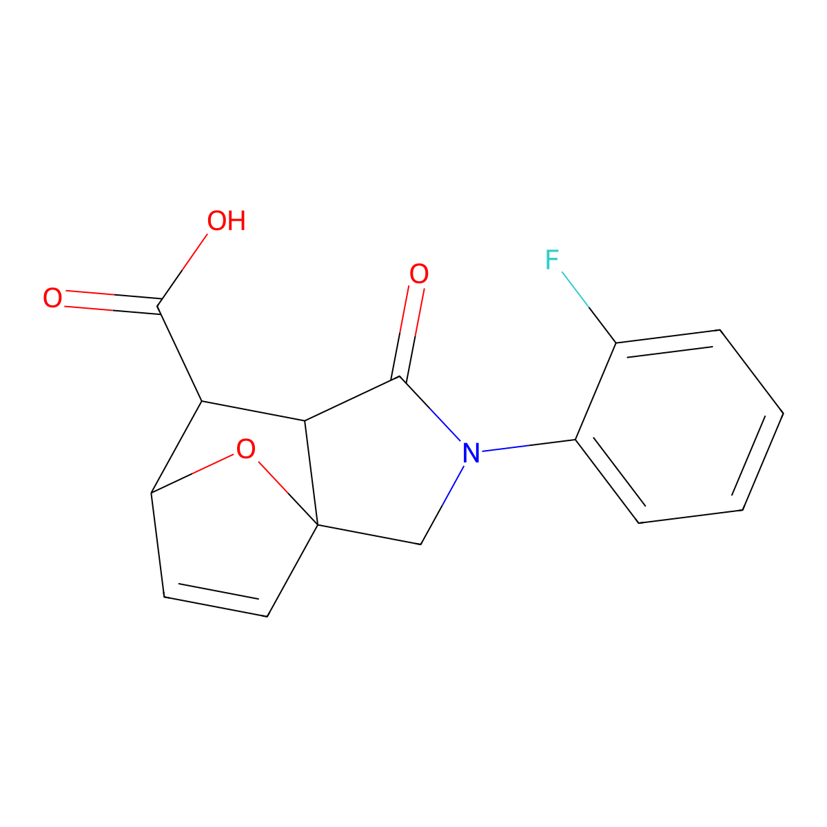 2-(2-Fluorophenyl)-1-oxo-1,2,3,6,7,7a-hexahydro-3a,6-epoxyisoindole-7-carboxylic acid molecular structure, CAS 1005151-00-7