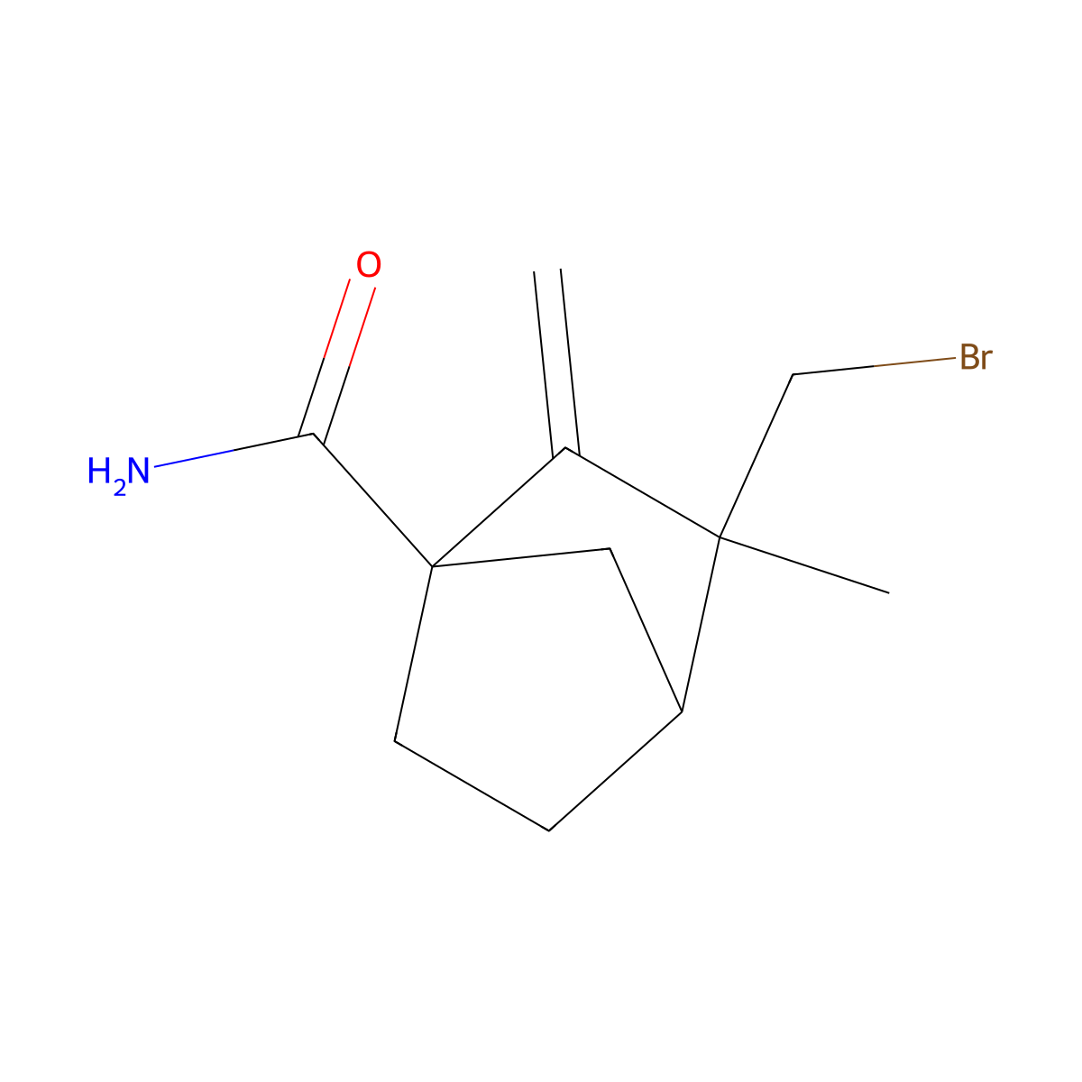 3-(Bromomethyl)-3-methyl-2-methylenebicyclo[2.2.1]heptane-1-carboxamide molecular structure, CAS 1005151-06-3