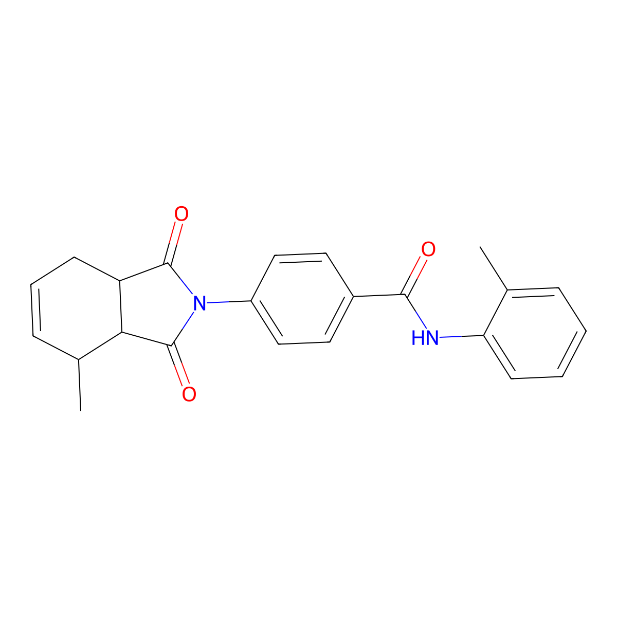 4-(4-methyl-1,3-dioxo-3a,4,7,7a-tetrahydroisoindol-2-yl)-N-(2-methylphenyl)benzamide molecular structure, CAS 1005151-11-0