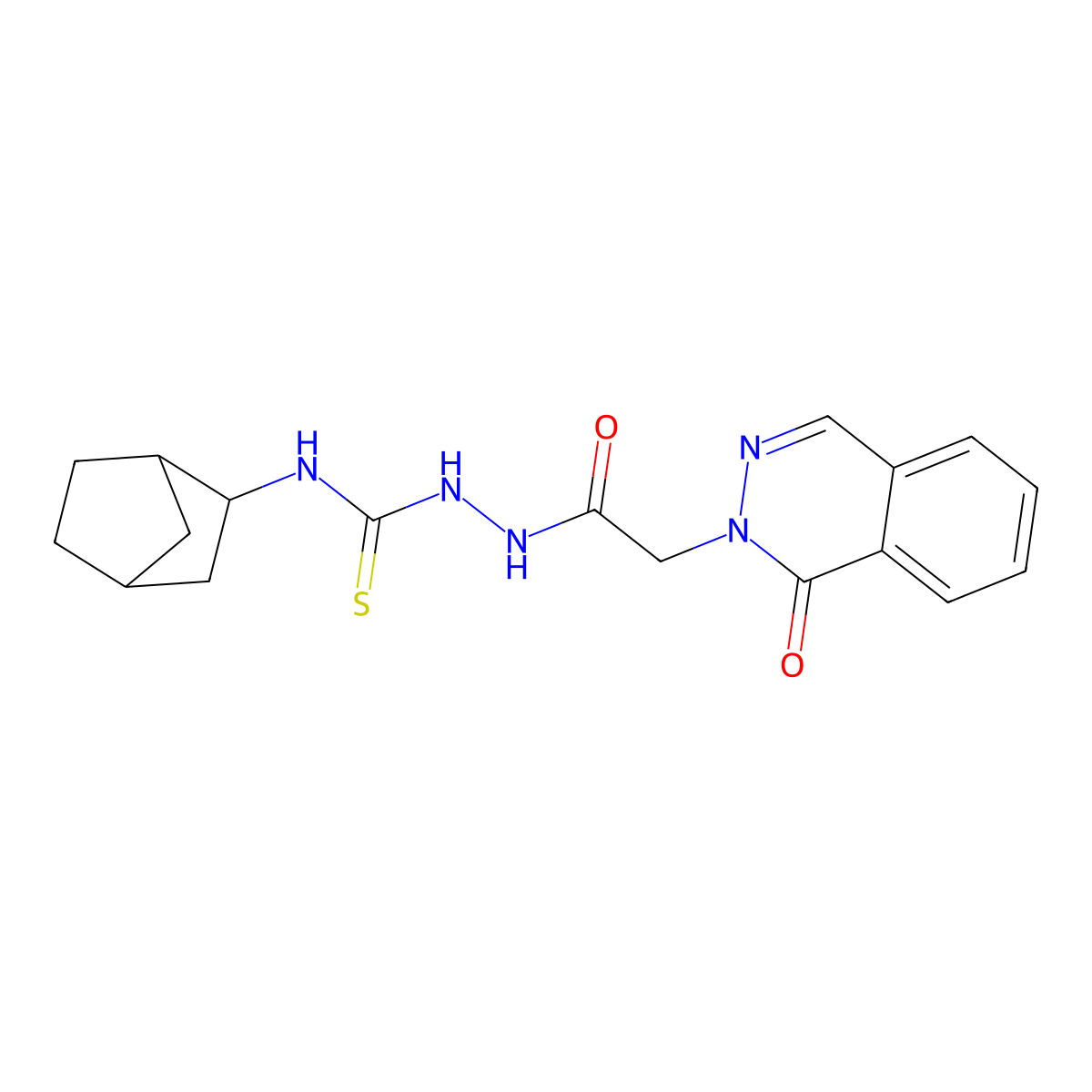 1-(3-Bicyclo[2.2.1]heptanyl)-3-[[2-(1-oxophthalazin-2-yl)acetyl]amino]thiourea molecular structure, CAS 1005151-20-1