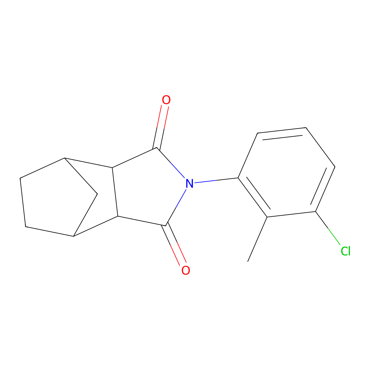 2-(3-chloro-2-methylphenyl)hexahydro-1H-4,7-methanoisoindole-1,3(2H)-dione molecular structure, CAS 1005151-28-9