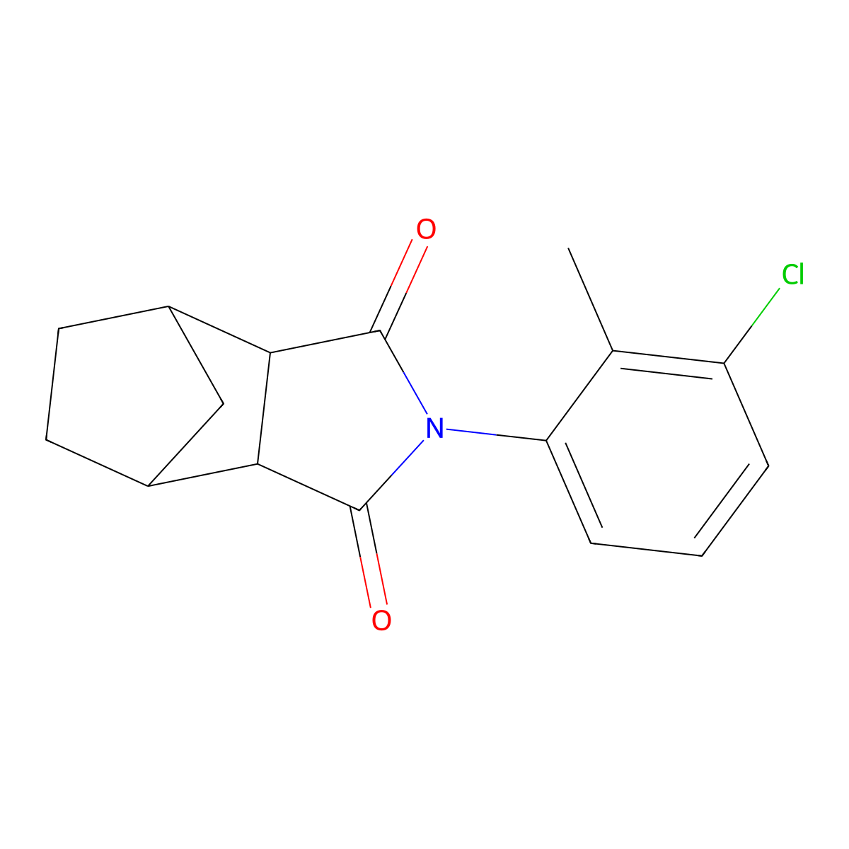 2-(3-chloro-2-methylphenyl)hexahydro-1H-4,7-methanoisoindole-1,3(2H)-dione molecular structure, CAS 1005151-28-9