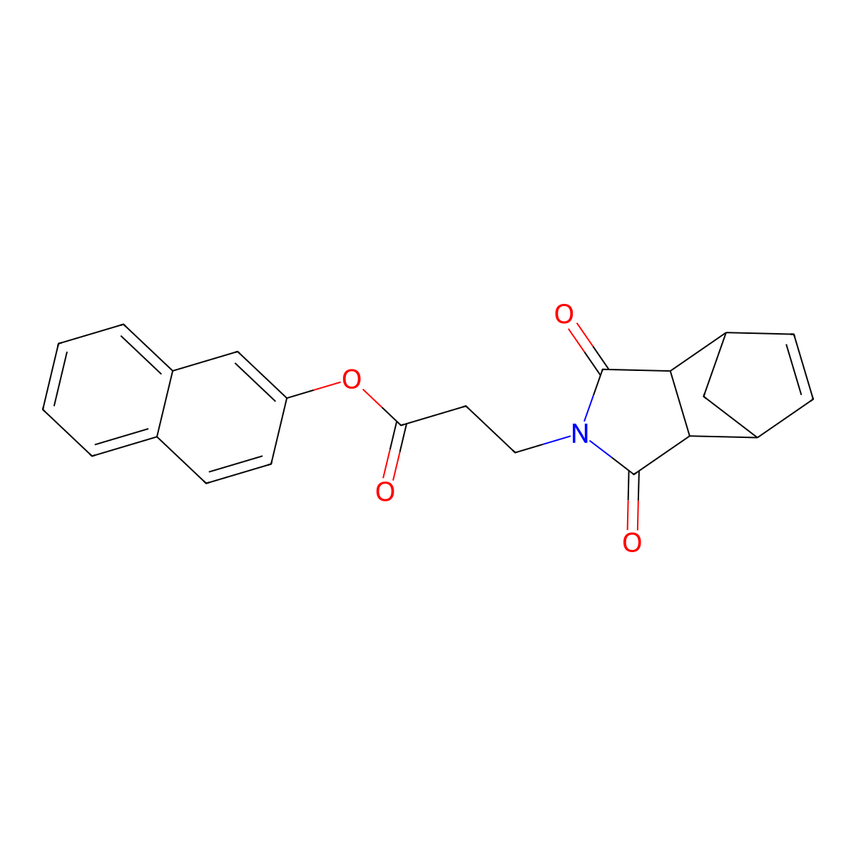 naphthalen-2-yl 3-(1,3-dioxo-1,3,3a,4,7,7a-hexahydro-2H-4,7-methanoisoindol-2-yl)propanoate molecular structure, CAS 1005151-31-4