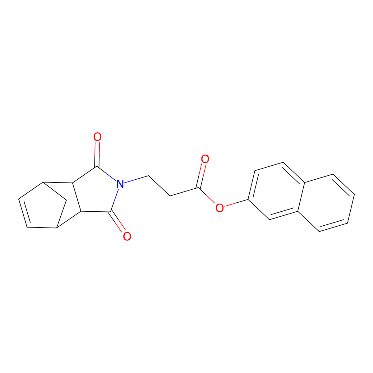 naphthalen-2-yl 3-(1,3-dioxo-1,3,3a,4,7,7a-hexahydro-2H-4,7-methanoisoindol-2-yl)propanoate molecular structure, CAS 1005151-31-4