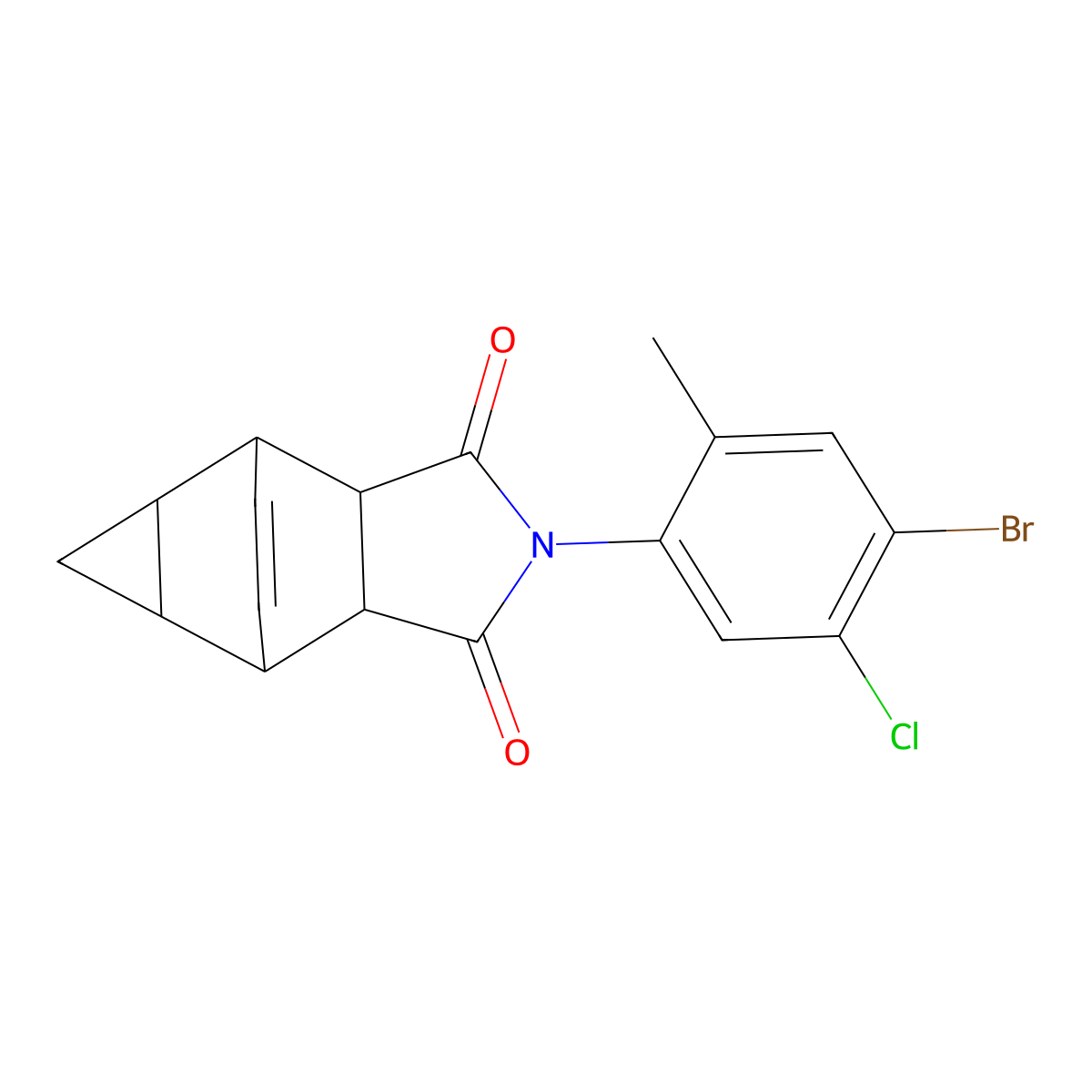 2-(4-bromo-5-chloro-2-methylphenyl)hexahydro-4,6-ethenocyclopropa[f]isoindole-1,3(2H,3aH)-dione molecular structure, CAS 1005151-38-1