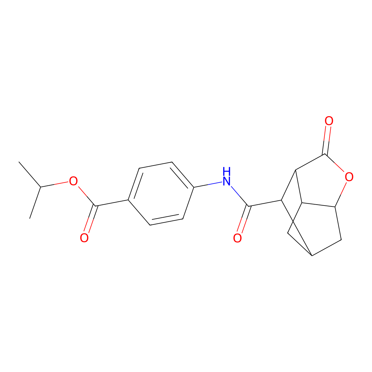 Isopropyl 4-{[(5-oxo-4-oxatricyclo[4.2.1.0~3,7~]non-9-yl)carbonyl]amino}benzoate molecular structure, CAS 1005151-40-5