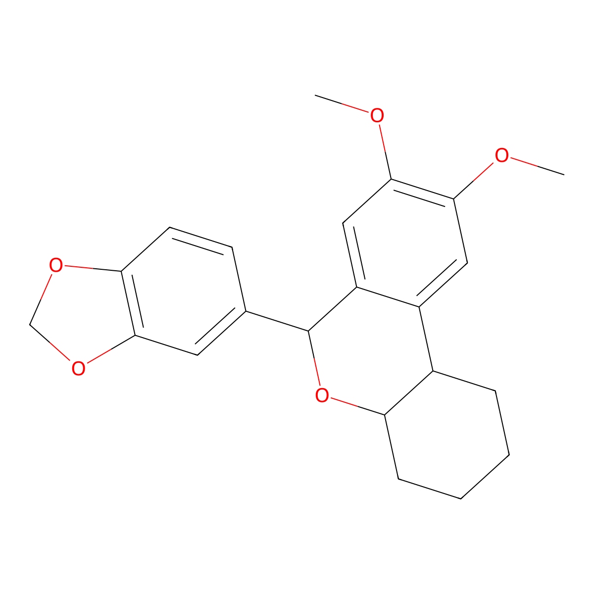 6-(1,3-benzodioxol-5-yl)-8,9-dimethoxy-2,3,4,4a,6,10b-hexahydro-1H-benzo[c]chromene molecular structure, CAS 1005151-78-9