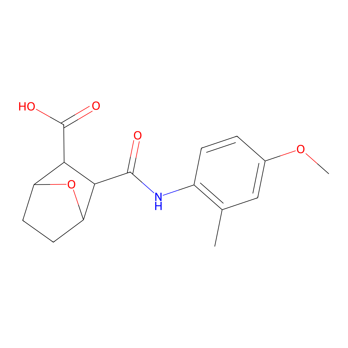 3-((4-Methoxy-2-methylphenyl)carbamoyl)-7-oxabicyclo[2.2.1]heptane-2-carboxylic acid molecular structure, CAS 1005153-33-2