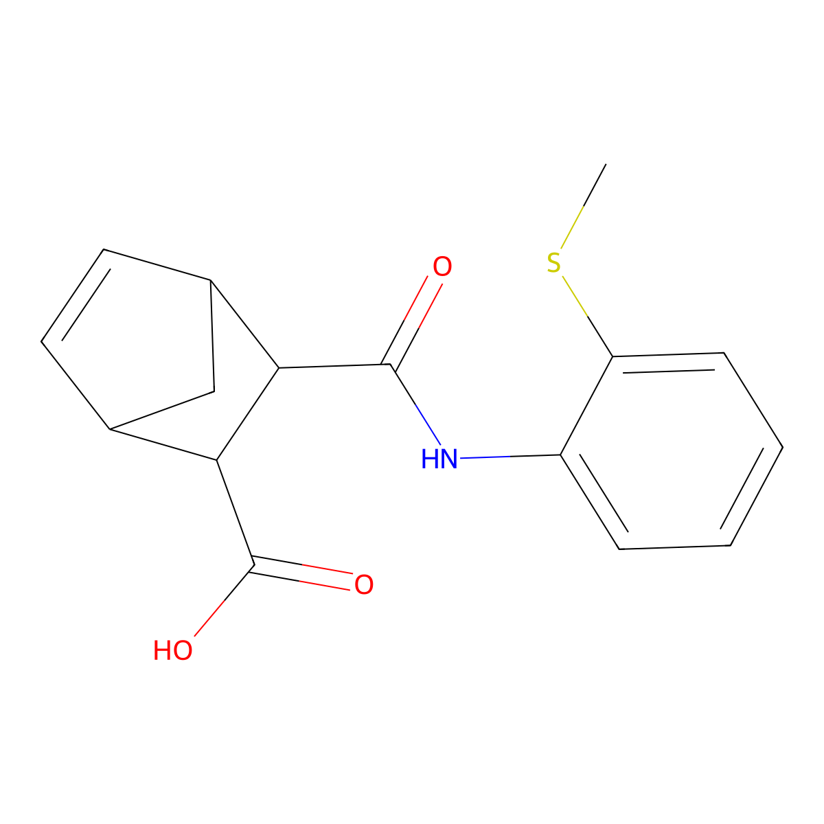 3-{[2-(Methylsulfanyl)phenyl]carbamoyl}bicyclo[2.2.1]hept-5-ene-2-carboxylic acid molecular structure, CAS 1005153-34-3