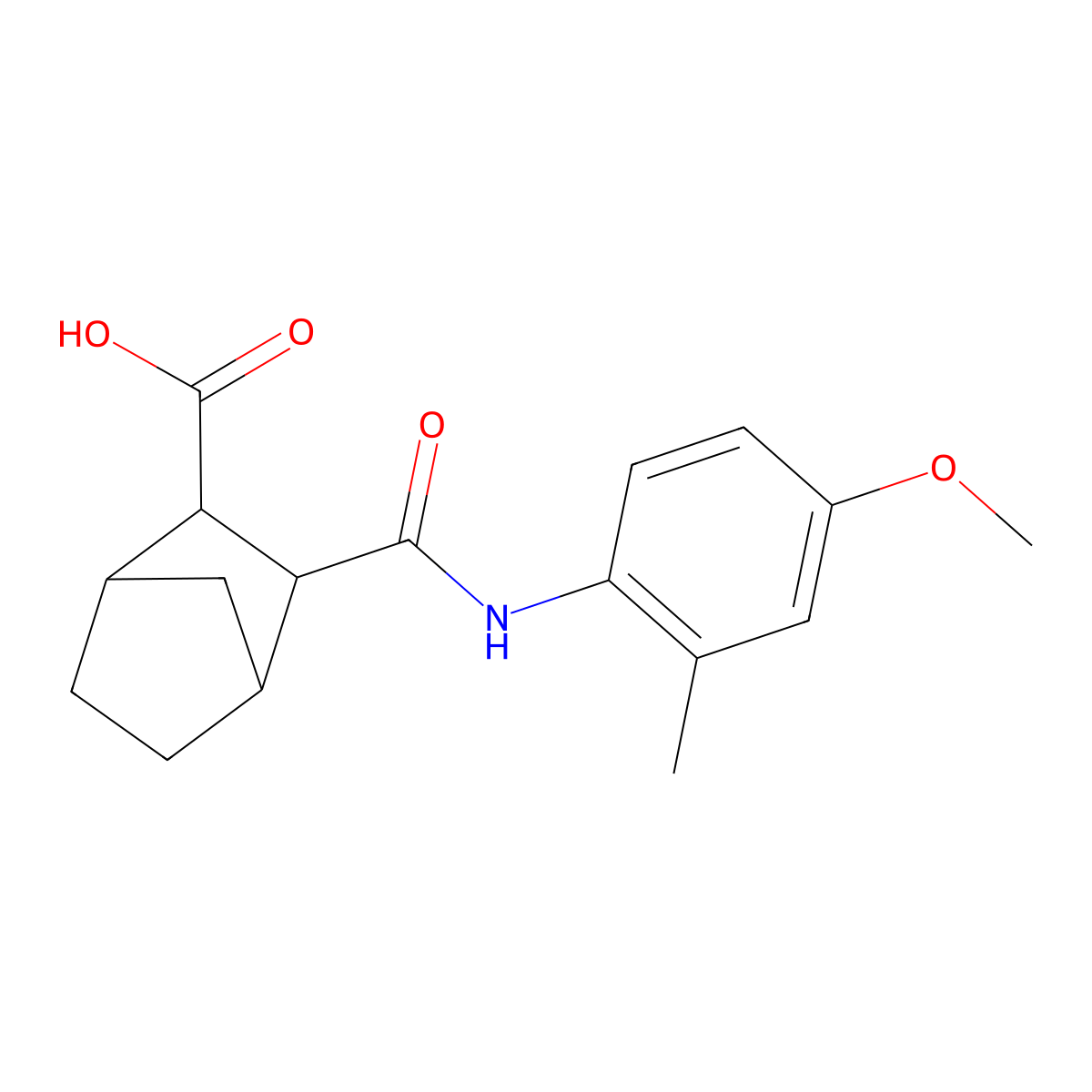 3-[(4-Methoxy-2-methylphenyl)carbamoyl]bicyclo[2.2.1]heptane-2-carboxylic acid molecular structure, CAS 1005153-35-4