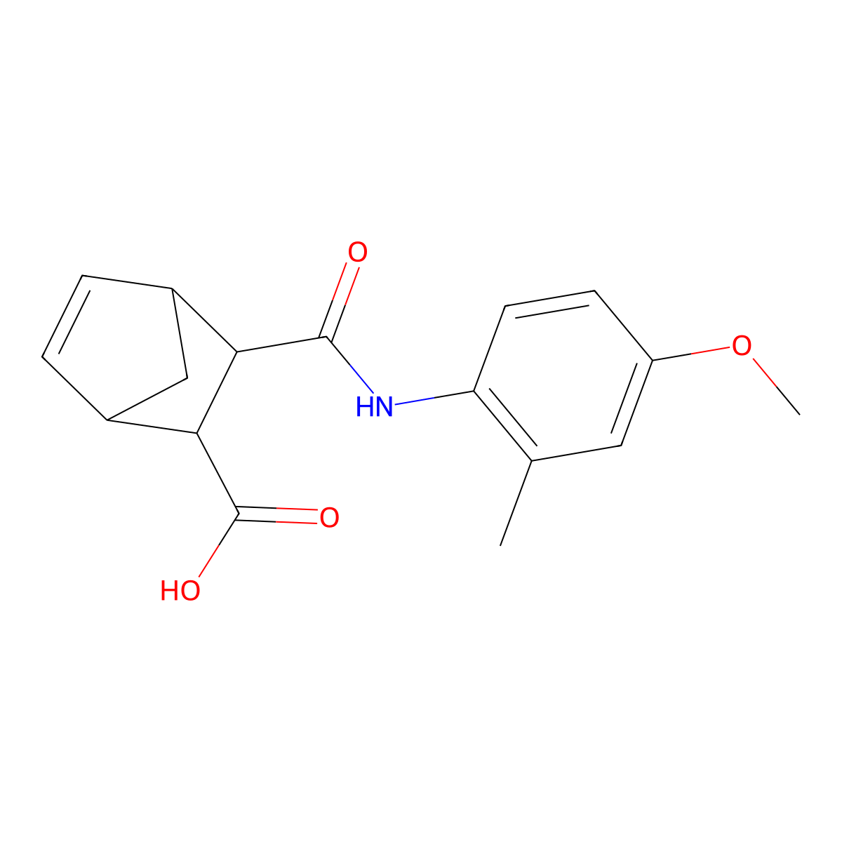 3-((4-Methoxy-2-methylphenyl)carbamoyl)bicyclo[2.2.1]hept-5-ene-2-carboxylic acid molecular structure, CAS 1005153-44-5