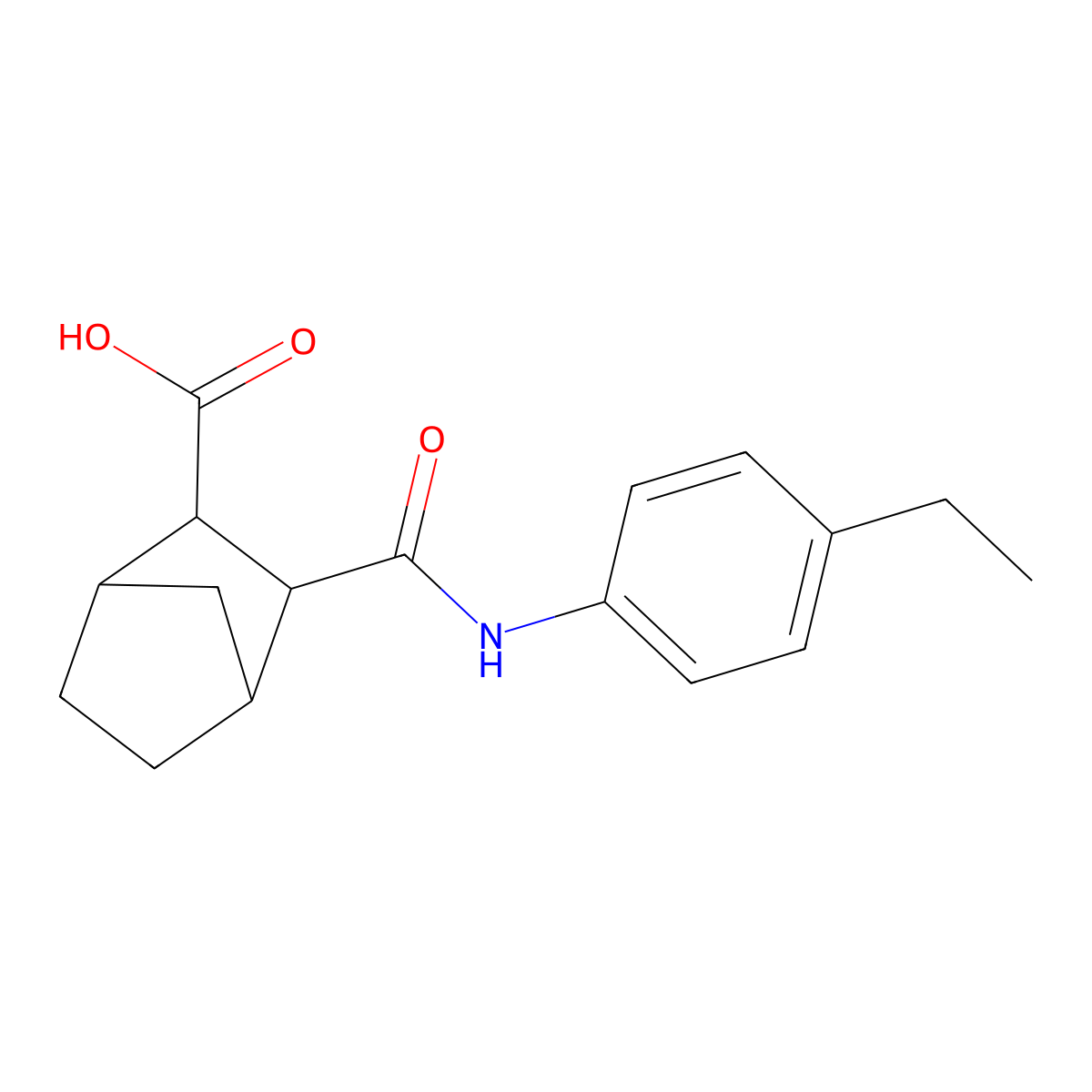 3-[(4-Ethylphenyl)carbamoyl]bicyclo[2.2.1]heptane-2-carboxylic acid molecular structure, CAS 1005153-45-6
