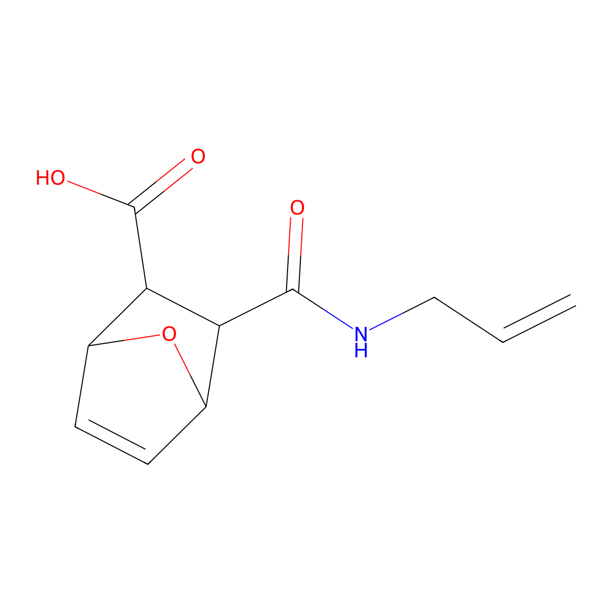 3-(Prop-2-en-1-ylcarbamoyl)-7-oxabicyclo[2.2.1]hept-5-ene-2-carboxylic acid molecular structure, CAS 1005153-47-8