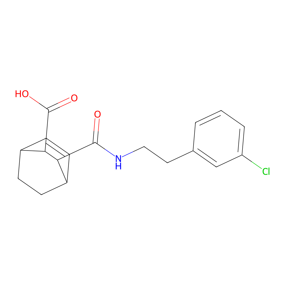 3-{[2-(3-Chlorophenyl)ethyl]carbamoyl}bicyclo[2.2.2]oct-5-ene-2-carboxylic acid molecular structure, CAS 1005153-54-7
