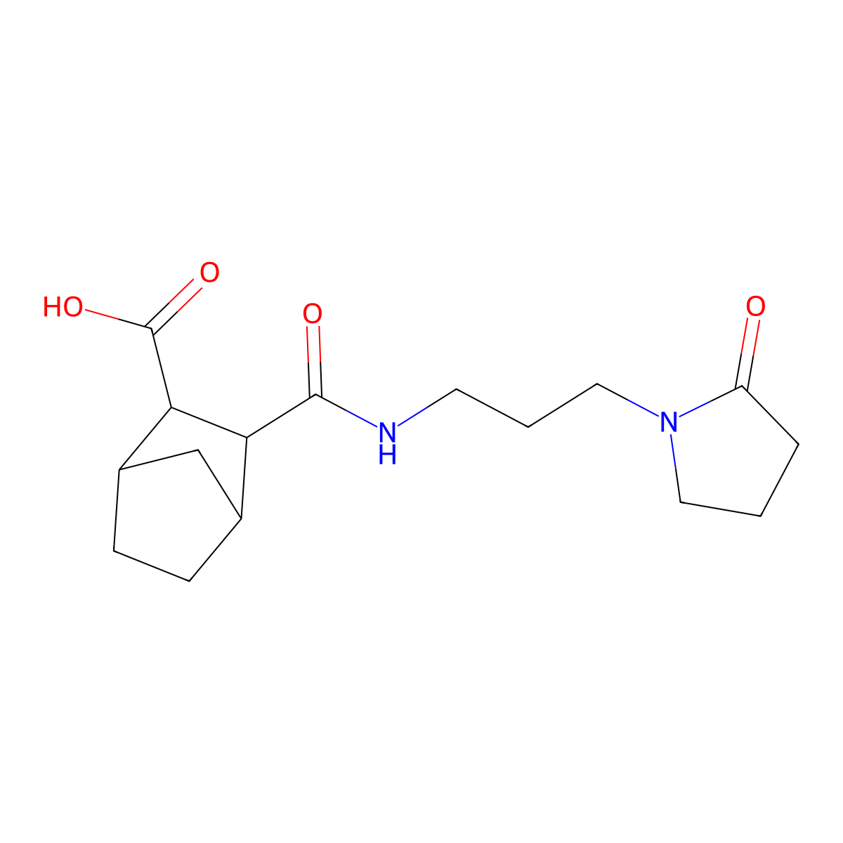 3-{[3-(2-Oxopyrrolidin-1-yl)propyl]carbamoyl}bicyclo[2.2.1]heptane-2-carboxylic acid molecular structure, CAS 1005153-57-0