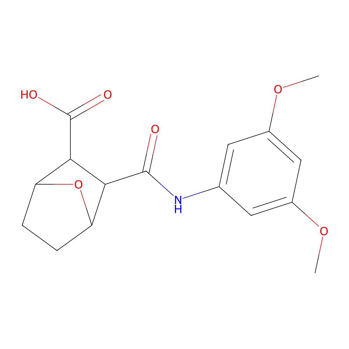 3-[(3,5-Dimethoxyphenyl)carbamoyl]-7-oxabicyclo[2.2.1]heptane-2-carboxylic acid molecular structure, CAS 1005153-62-7