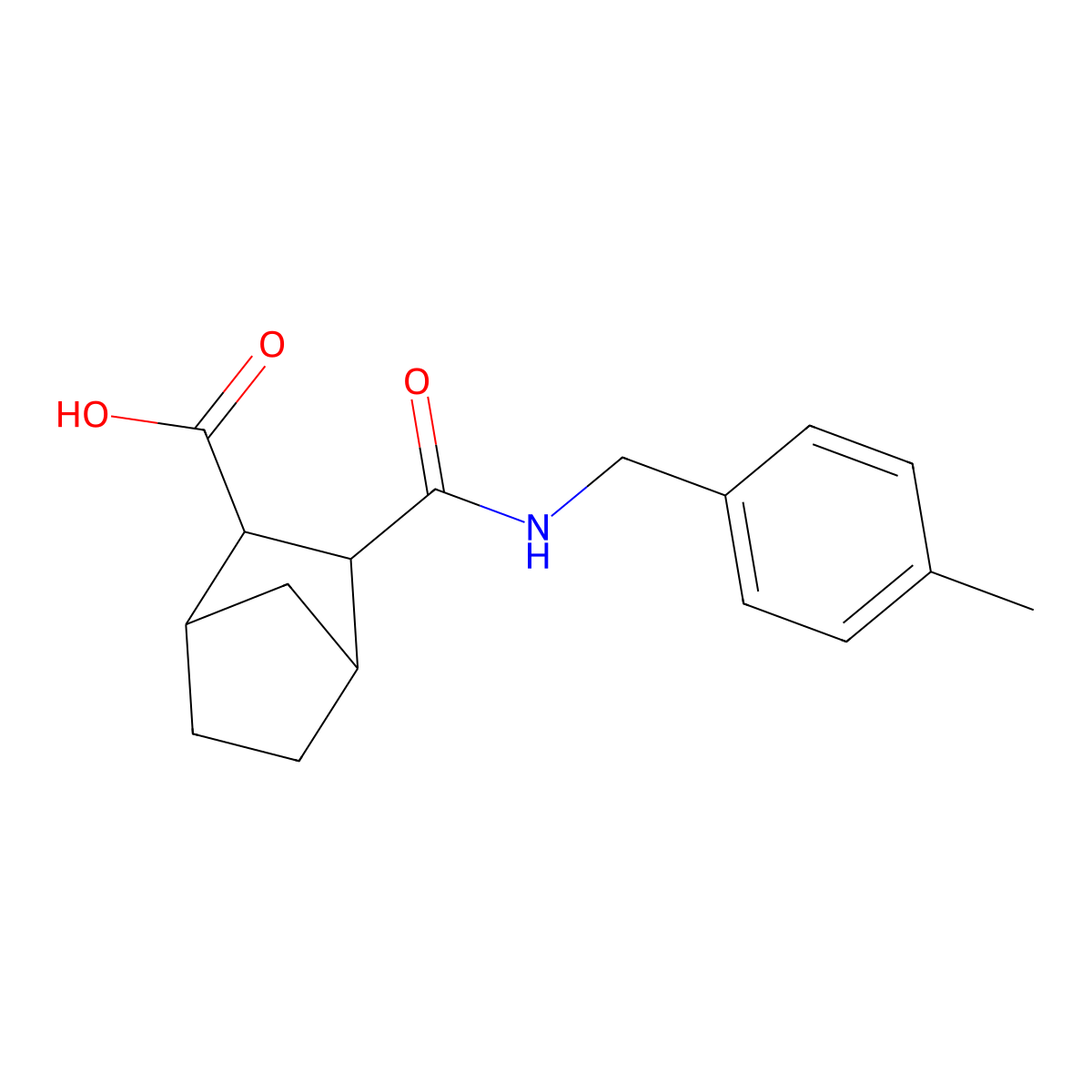 3-((4-Methylbenzyl)carbamoyl)bicyclo[2.2.1]heptane-2-carboxylic acid molecular structure, CAS 1005153-64-9