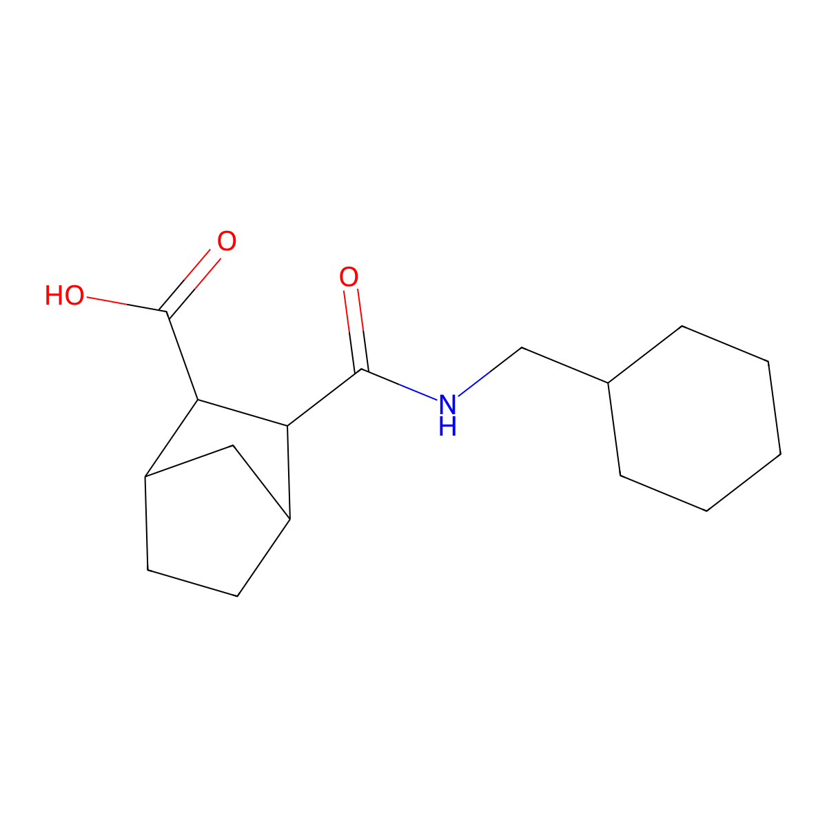 3-[(Cyclohexylmethyl)carbamoyl]bicyclo[2.2.1]heptane-2-carboxylic acid molecular structure, CAS 1005153-68-3