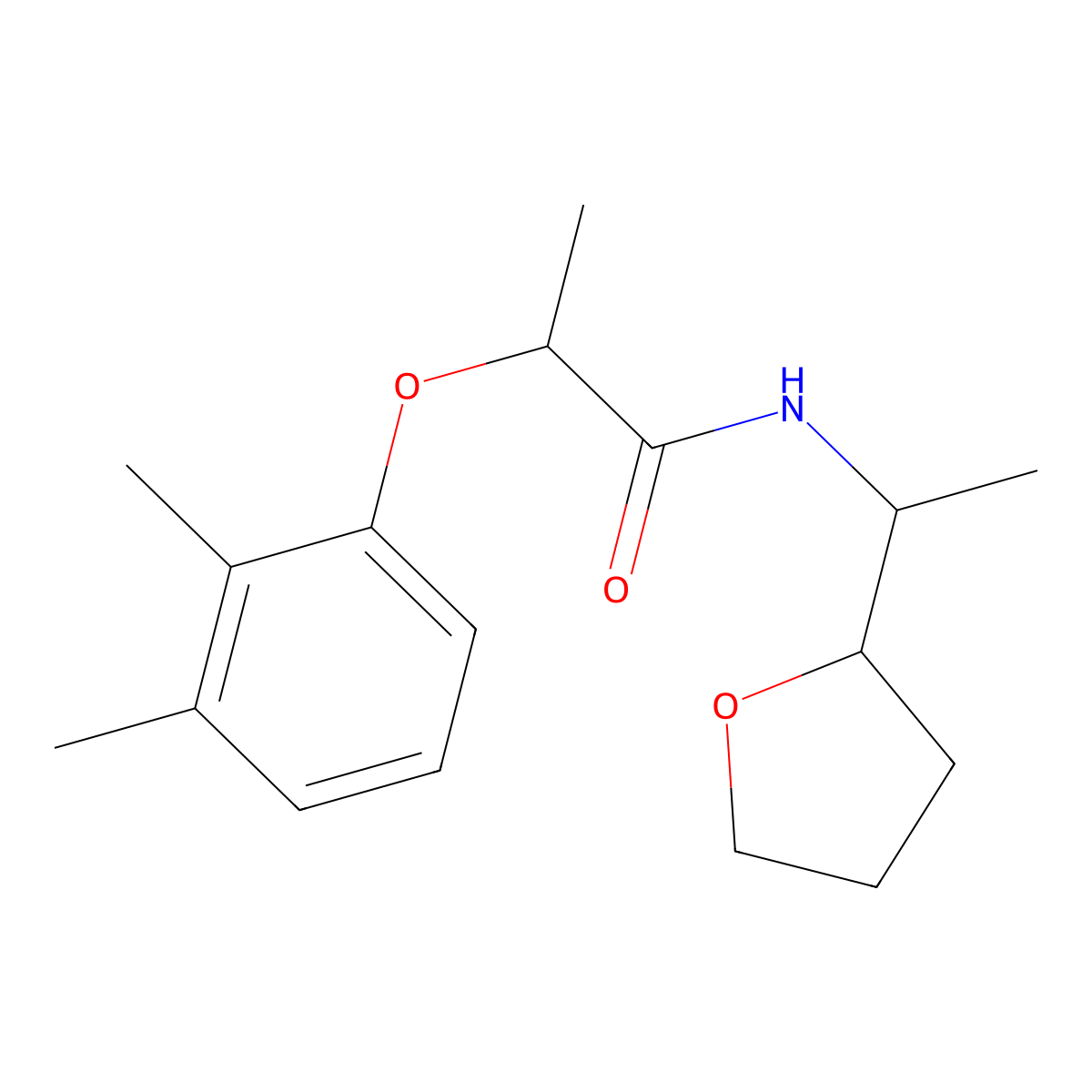 2-(2,3-dimethylphenoxy)-N-[1-(oxolan-2-yl)ethyl]propanamide molecular structure, CAS 1005153-69-4