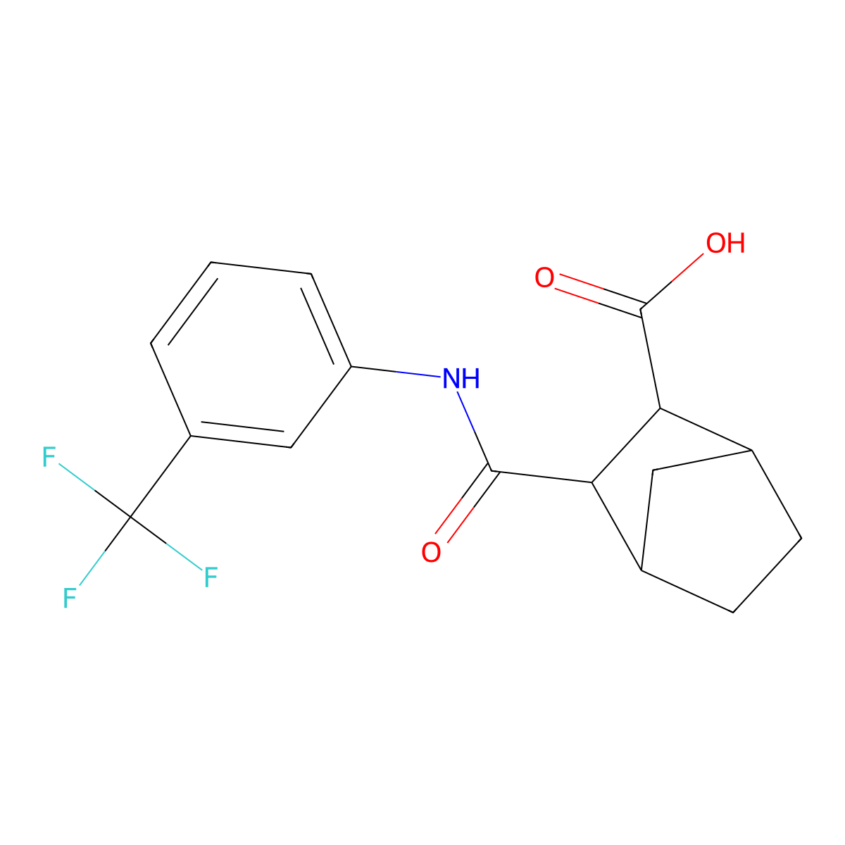 3-{[3-(Trifluoromethyl)phenyl]carbamoyl}bicyclo[2.2.1]heptane-2-carboxylic acid molecular structure, CAS 1005153-71-8