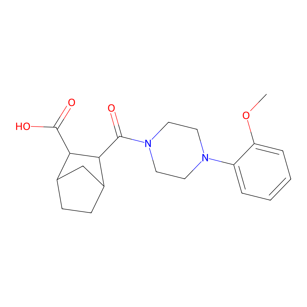 3-{[4-(2-Methoxyphenyl)piperazin-1-yl]carbonyl}bicyclo[2.2.1]heptane-2-carboxylic acid molecular structure, CAS 1005153-74-1