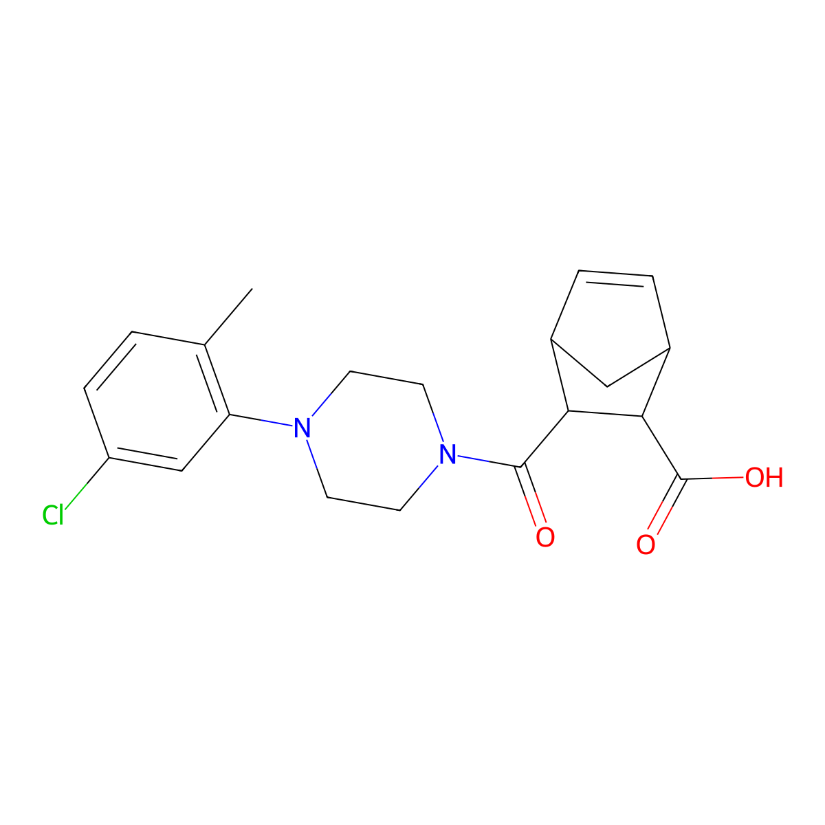 3-{[4-(5-Chloro-2-methylphenyl)piperazin-1-yl]carbonyl}bicyclo[2.2.1]hept-5-ene-2-carboxylic acid molecular structure, CAS 1005153-98-9