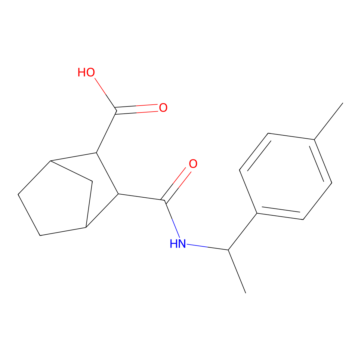 3-{[1-(4-Methylphenyl)ethyl]carbamoyl}bicyclo[2.2.1]heptane-2-carboxylic acid molecular structure, CAS 1005154-04-0