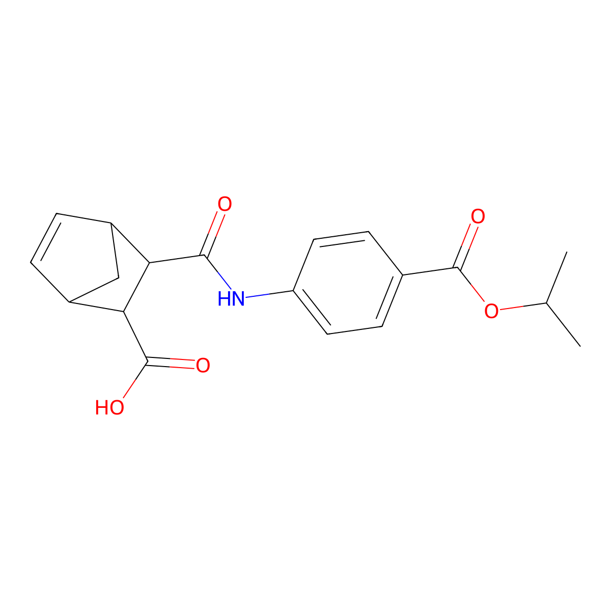 3-({4-[(Propan-2-yloxy)carbonyl]phenyl}carbamoyl)bicyclo[2.2.1]hept-5-ene-2-carboxylic acid molecular structure, CAS 1005154-06-2