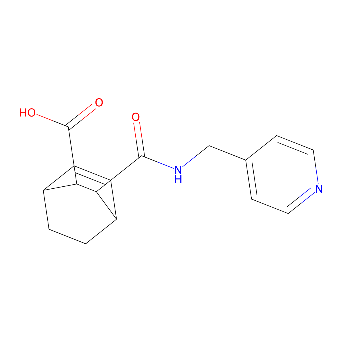 3-((Pyridin-4-ylmethyl)carbamoyl)bicyclo[2.2.2]oct-5-ene-2-carboxylic acid molecular structure, CAS 1005154-10-8