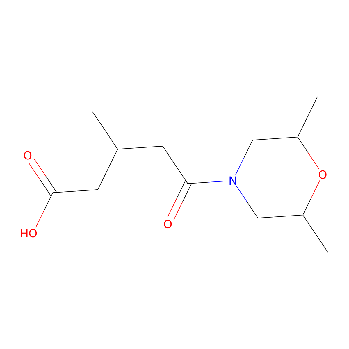 5-(2,6-Dimethylmorpholin-4-yl)-3-methyl-5-oxopentanoic acid molecular structure, CAS 1005154-13-1