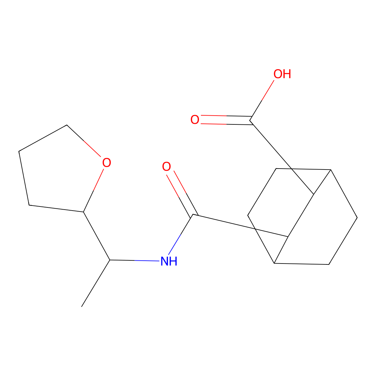 3-[N-(oxolan-2-ylethyl)carbamoyl]bicyclo[2.2.2]octane-2-carboxylic acid molecular structure, CAS 1005154-15-3