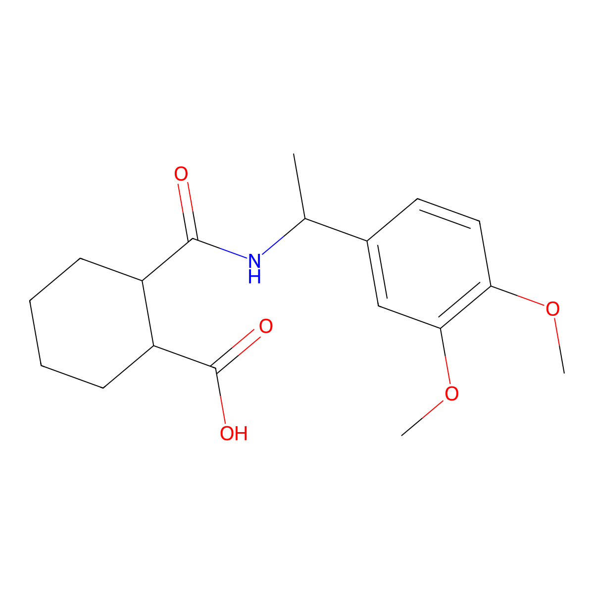 2-{[1-(3,4-Dimethoxyphenyl)ethyl]carbamoyl}cyclohexanecarboxylic acid molecular structure, CAS 1005154-22-2