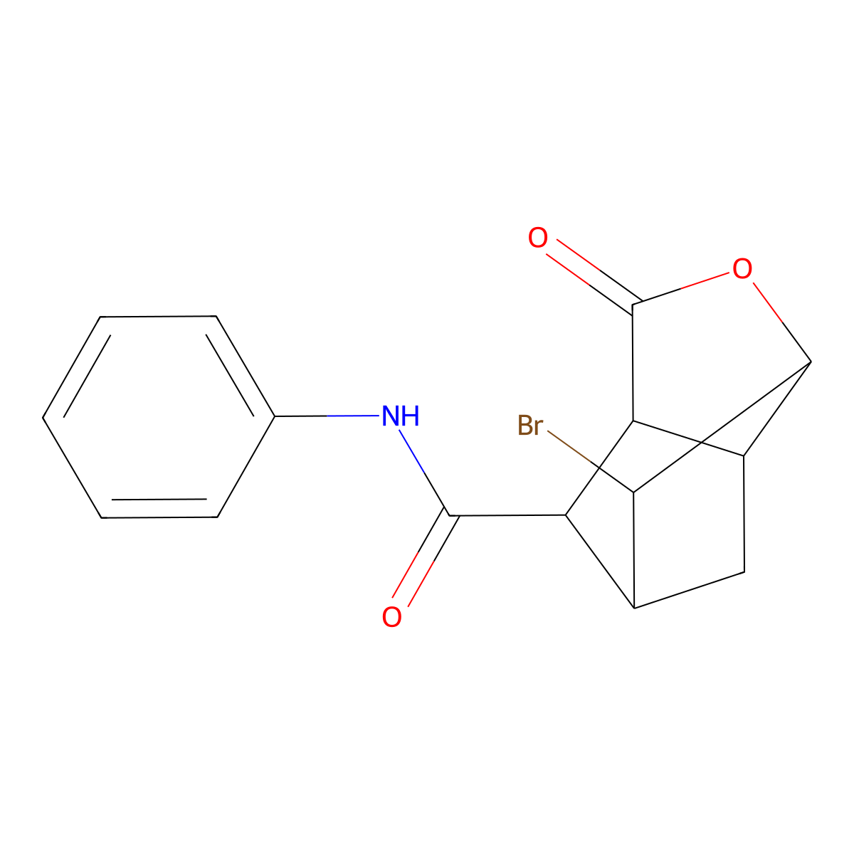 2-bromo-5-oxo-N-phenyl-4-oxatricyclo[4.2.1.0~3,7~]nonane-9-carboxamide molecular structure, CAS 1005157-61-8