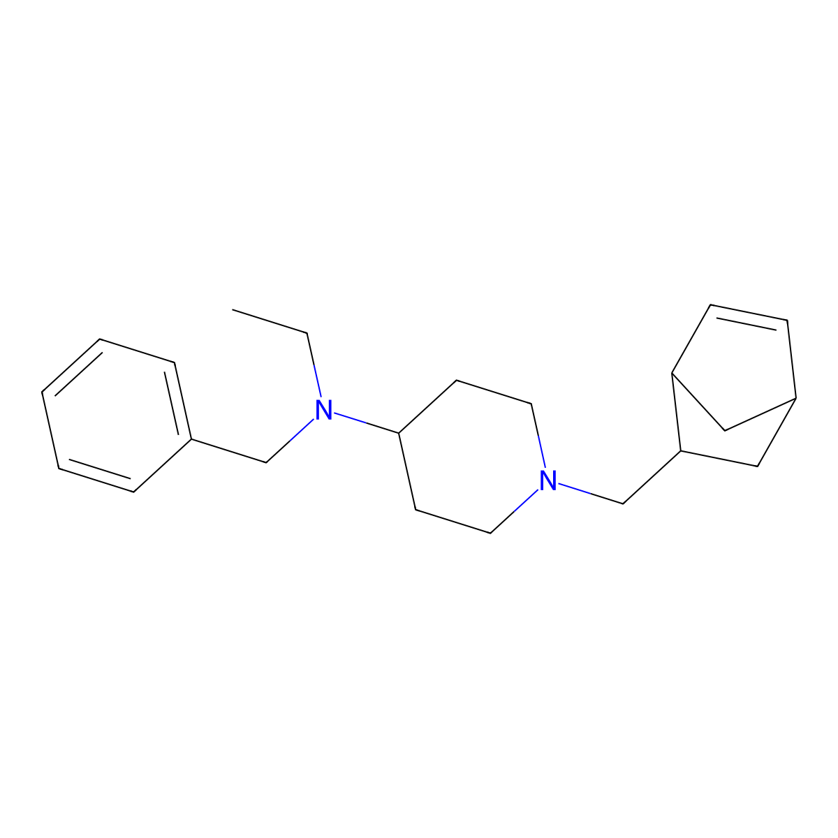 (Benzyl)(1-bicyclo[2.2.1]hept-5-en-2-ylmethylpiperidin-4-yl)(ethyl)amine molecular structure, CAS 1005159-78-3
