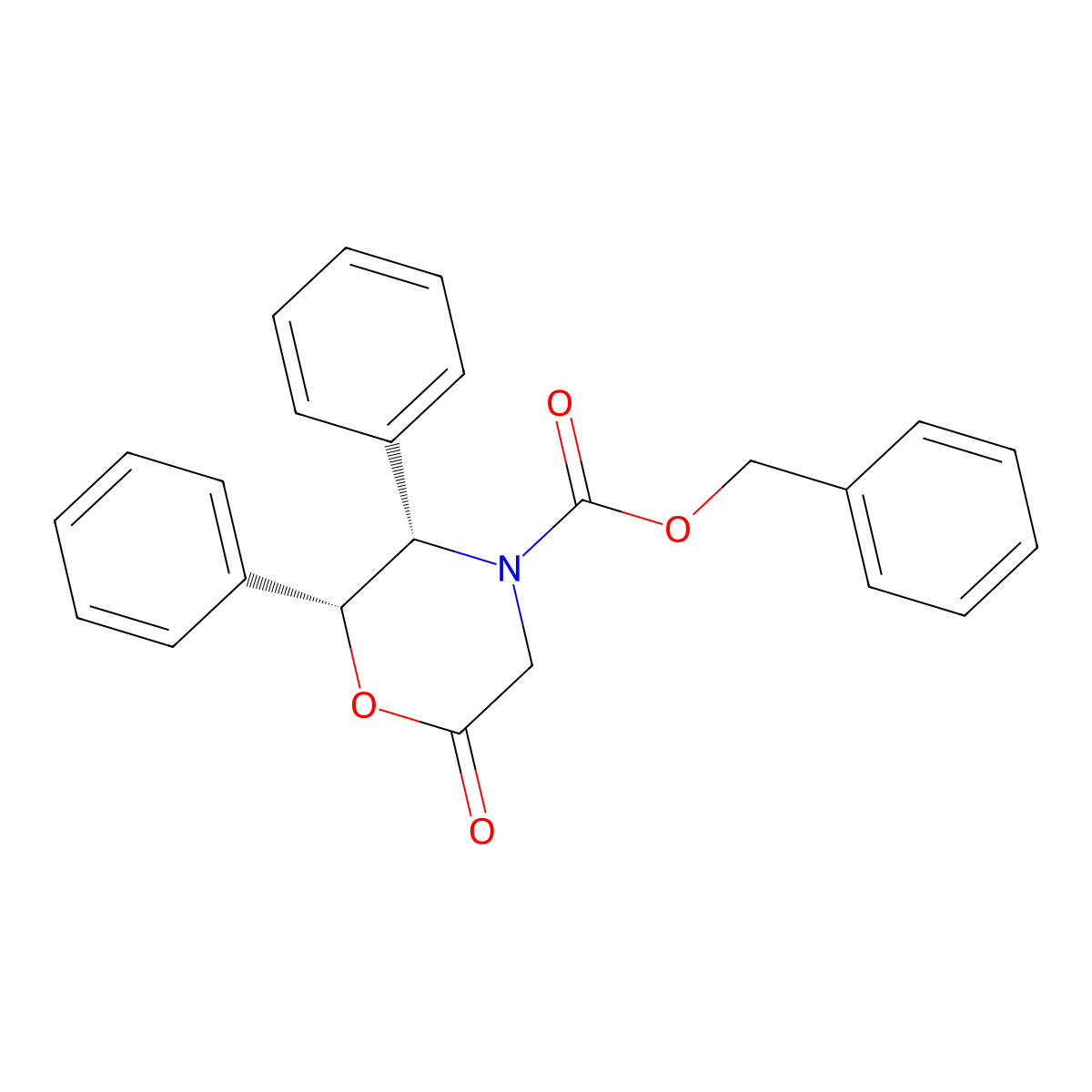 (2R,3S)-(-)-N-Z-6-oxo-2,3-diphenylmorpholine molecular structure, CAS 100516-54-9