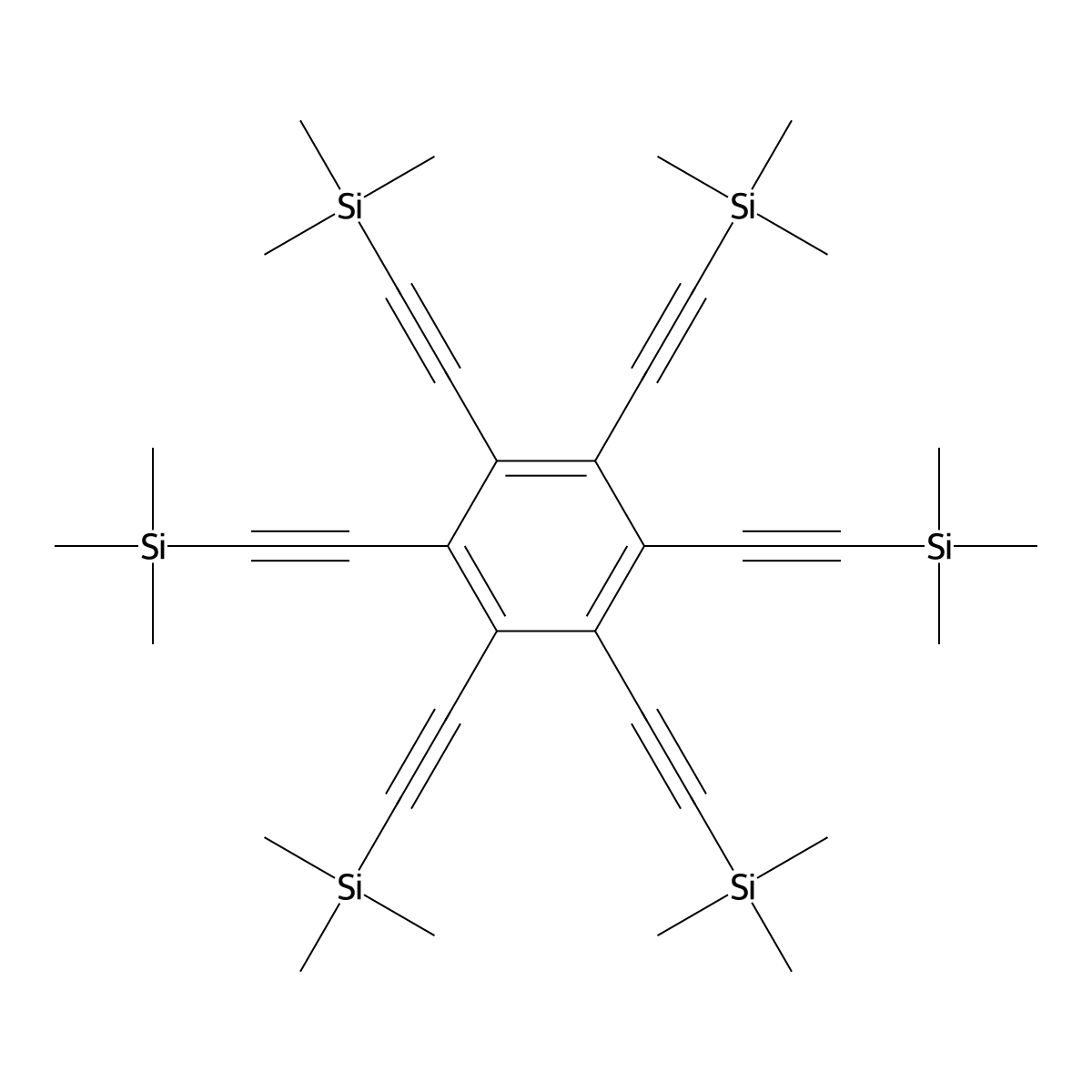 Hexakis[(trimethylsilyl)ethynyl]benzene molecular structure, CAS 100516-62-9