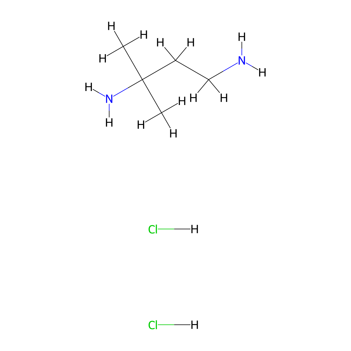 3-Methylbutane-1,3-diamine dihydrochloride molecular structure, CAS 100516-73-2